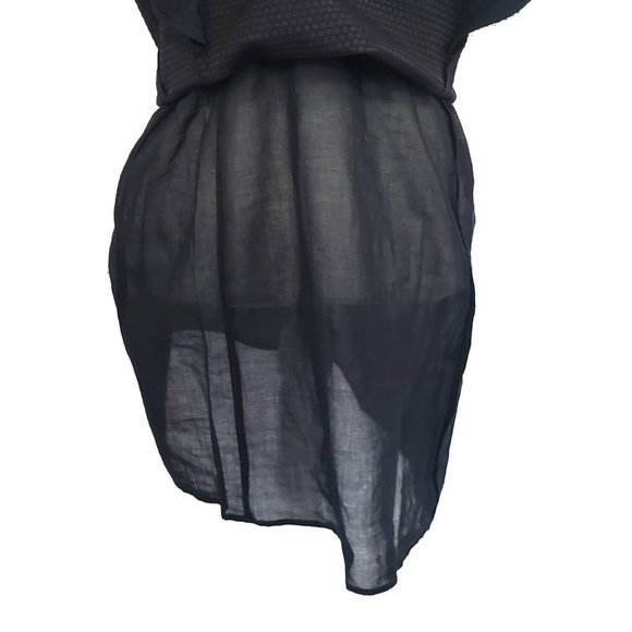 BNWT $850 Axara Paris Black White Ruffle Pockets Formal Short Cocktail Dress 38 - Picture 9 of 9